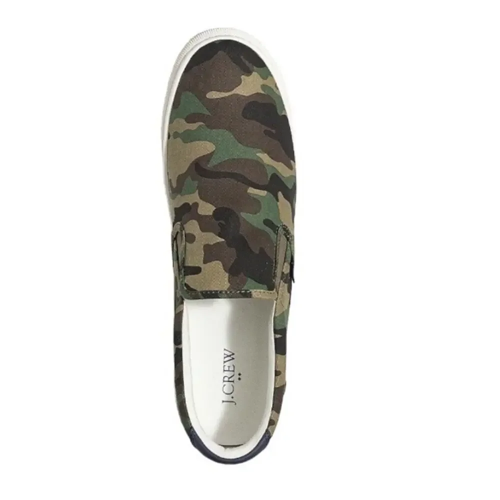 J.Crew camo Explorer camo canvas slip-on sneakers